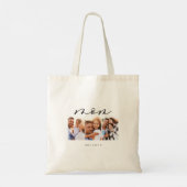 Tote Bag maman mignonne script moderne multi photo cadeau (Dos)