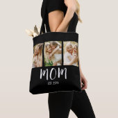 Tote Bag Maman Noir Blanc Script Élégant 3 Photo (De près)