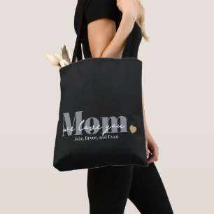 Tote Bag Maman Nous T'aimons Écriture Noire
