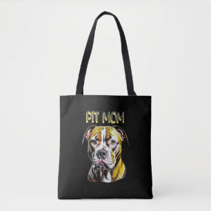 Tote Bag Maman Pit Bull  Amoureux de Chien  