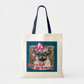 Tote Bag Maman Pug Léopard Bandana Juste Une Fille Qui Aime