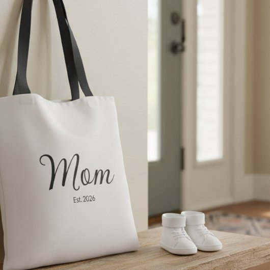 Tote Bag Maman Script Établi Noir