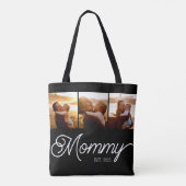 Tote Bag Maman Script Établi Noir 3 Photo (Dos)