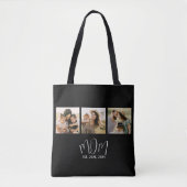 Tote Bag Maman Script Établi Noir 3 Photo (Devant)