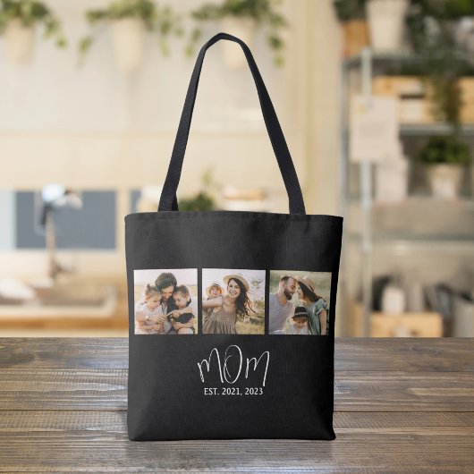 Tote Bag Maman Script Établi Noir 3 Photo