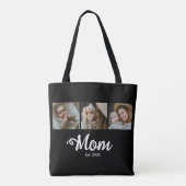 Tote Bag Maman Script Établi Noir 3 Photo (Dos)