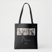 Tote Bag Maman Script Établi Noir 3 Photo  (Devant)