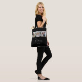 Tote Bag Maman Script Établi Noir 3 Photo  (Sur le modèle)