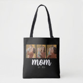Tote Bag Maman Script Établie Noir 3 Photos (Devant)