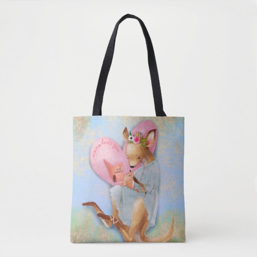 Tote Bag Maman t'aime Kangaroo et Joey (Devant)