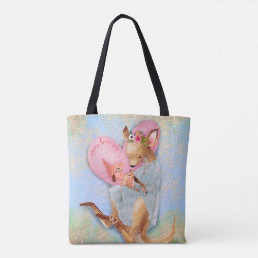 Tote Bag Maman t'aime Kangaroo et Joey (Dos)