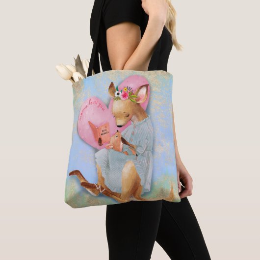Tote Bag Maman t'aime Kangaroo et Joey (De près)