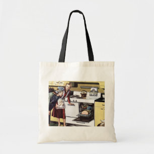 Tote Bag Maman vintage dans la cuisine cuisine un jambon de