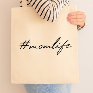 Tote Bag #MamanVie Mère Conception moderne Script Fête de