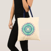 Tote Bag Mandala à fleurs ethniques.monogramme (Devant (produit))