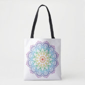 Tote Bag Mandala arc-en-ciel (Devant)