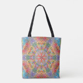Tote Bag Mandala arc-en-ciel hexagonal (Dos)