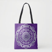 Tote Bag Mandala argenté (Devant)