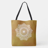 Tote Bag Mandala blanc sur fond doré (Dos)