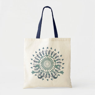 Tote Bag Mandala bleu de feuille