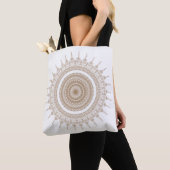 Tote Bag Mandala Bohemian White Boho (De près)