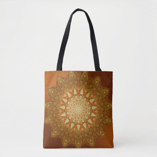 Tote Bag Mandala Brown Orange Star (Devant)