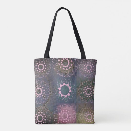 Tote Bag Mandala Coeurs roses (Dos)