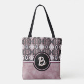 Tote Bag Mandala connectés rose et noir (Dos)