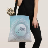 Tote Bag Mandala de dauphin de style plage (De près)
