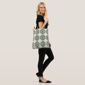 Tote Bag Mandala de fleur sarcelle (Sur le modèle)