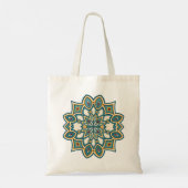Tote Bag Mandala de fleur sarcelle (Dos)