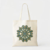 Tote Bag Mandala de fleur sarcelle (Devant)