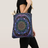 Tote Bag Mandala en fleur galactique (De près)