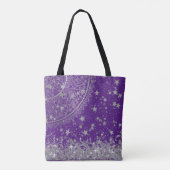 Tote Bag Mandala enchanteur avec étoiles d'argent sur viole (Dos)