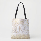 Tote Bag Mandala enchanteur avec Monogramme Gold Stars (Devant)
