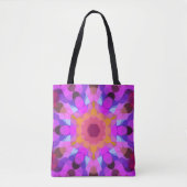 Tote Bag Mandala Flower rose orange et violet (Devant)