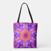 Tote Bag Mandala Flower rose orange et violet (Dos)