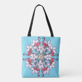 Tote Bag Mandala fourre-tout de Flamant rose (Dos)