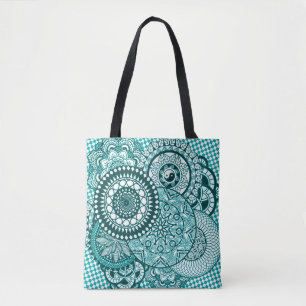 Tote Bag Mandala Fourre-tout de Turquise