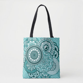 Tote Bag Mandala Fourre-tout de Turquise
