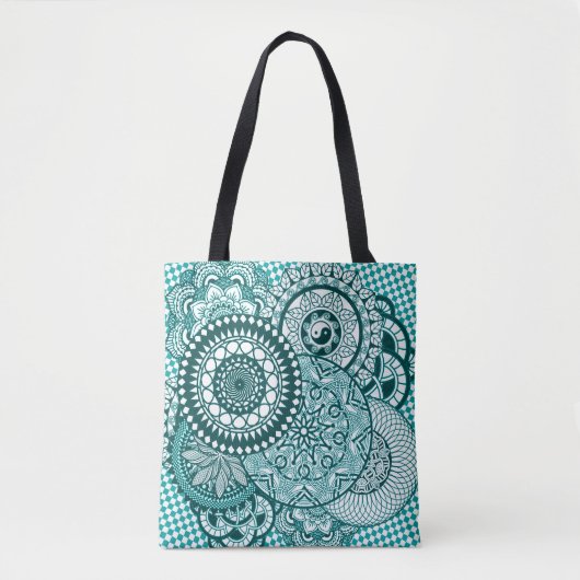 Tote Bag Mandala Fourre-tout de Turquise (Devant)