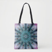 Tote Bag Mandala Fourre-tout rose et vert (Devant)