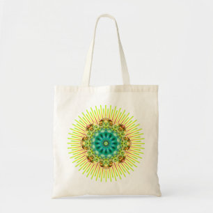 Tote Bag Mandala jaune vert