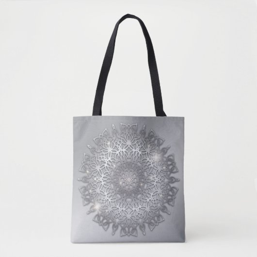 Tote Bag Mandala métallique brillant brillant (Devant)