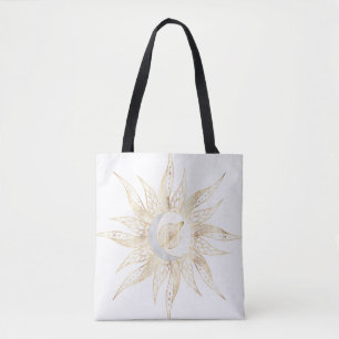 Tote Bag Mandala moderne de l'univers soleil lune planète e