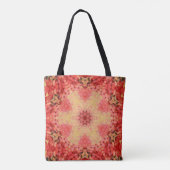 Tote Bag Mandala numérique jaune, rose et rouge (Dos)
