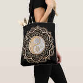 Tote Bag Mandala or et argent (De près)