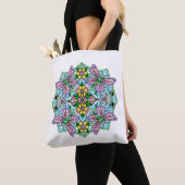 Tote Bag Mandala, papillon lunaire tiré à la main (De près)