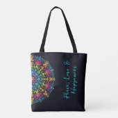 Tote Bag Mandala peint aux points arc-en-ciel (Dos)