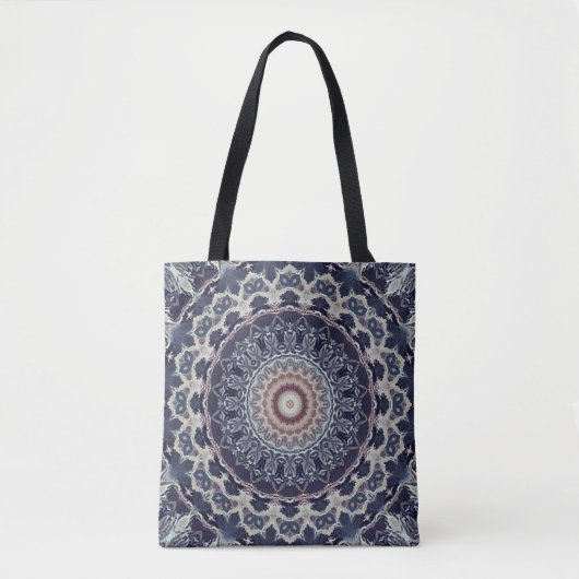 Tote Bag Mandala ronde sans couture motif arabe k (Devant)